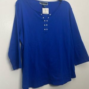 NWT Karen Scott top 3/4 sleeve XL